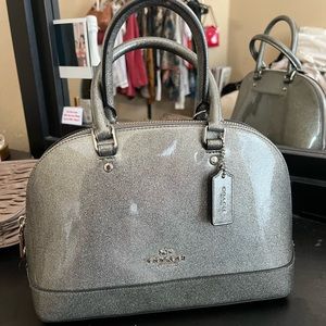 Silver Metallic Coach purse